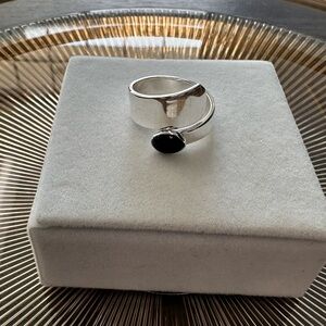 Silpada Silver and Black Ring  size 8